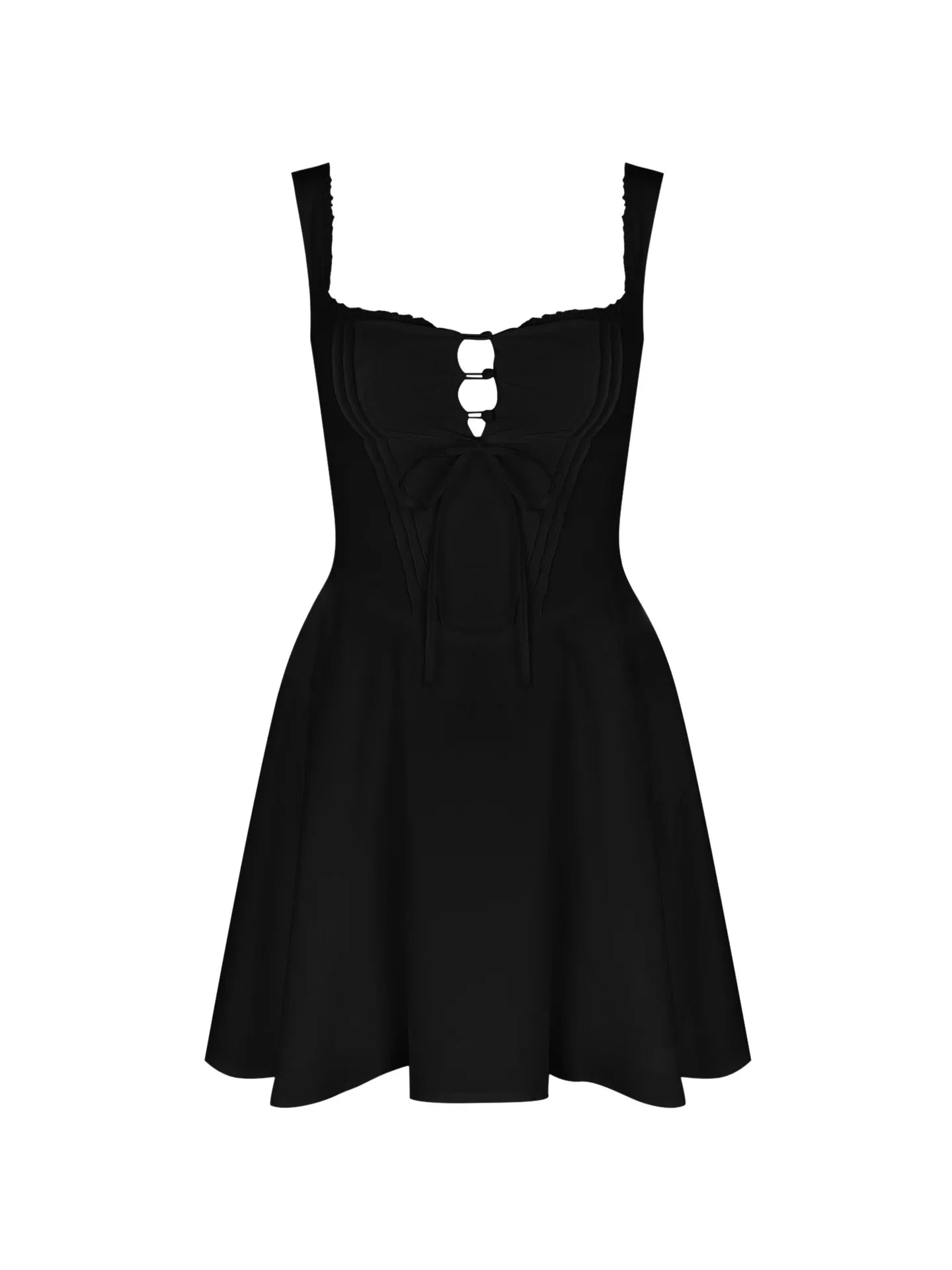 Summer Lovely Dress Yellow Sexy Party Dresse Hollow Out Lace Up Elegant